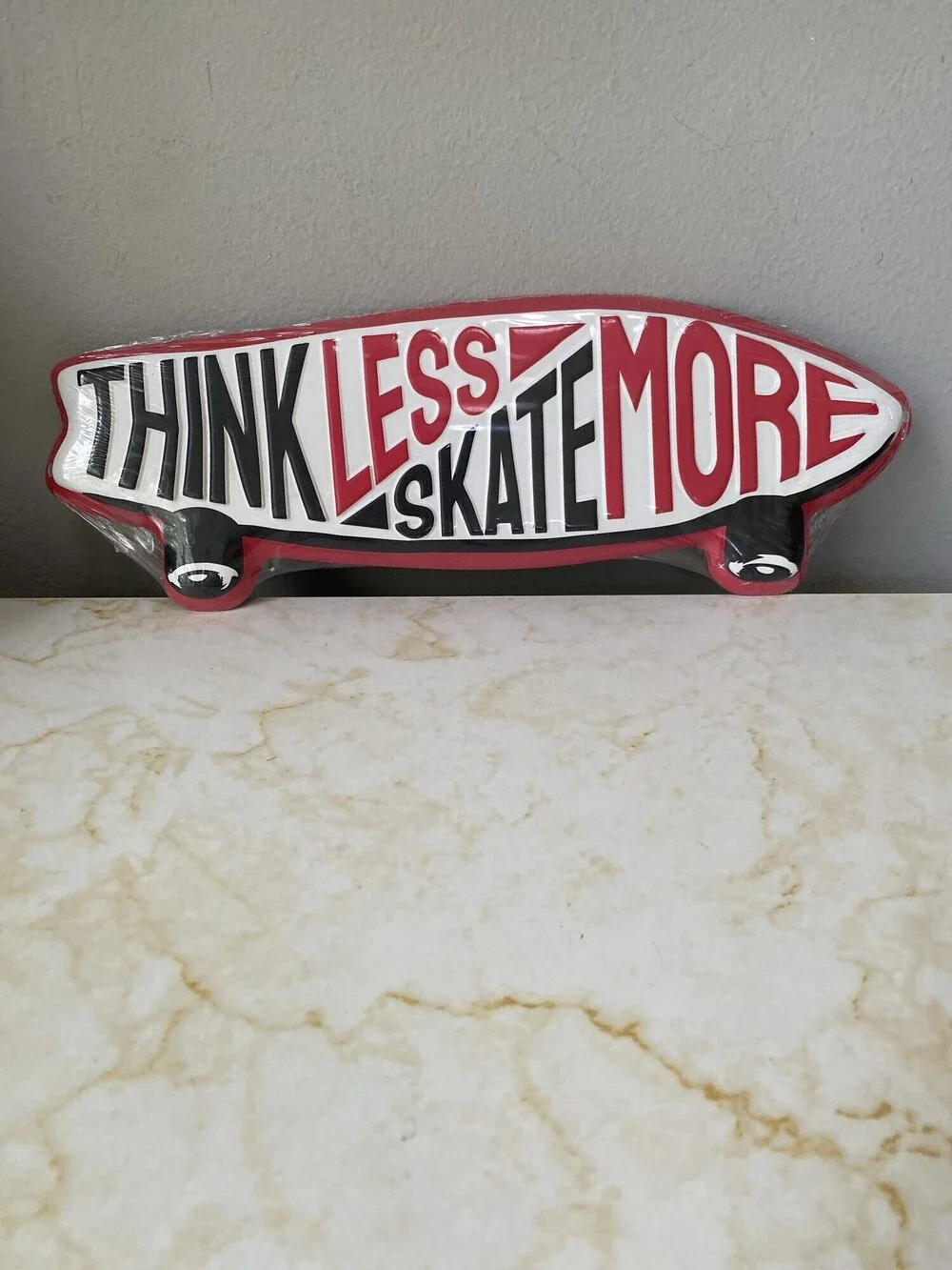 NewOpen Road Brands Think Less Skate More Skateboard Metal Wall Sign NWT
